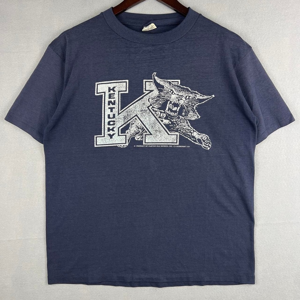 Vintage University of Kentucky Flying Wildcat Blue Tee Shirt L